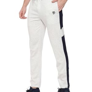 MARK LOUIIS Track Pants for Men: Regular Fit Cotton Blend Lower with 2 Side Zipper Pockets, Back Pocket - Your Go-to for Running, Gym, and Comfortable Style.